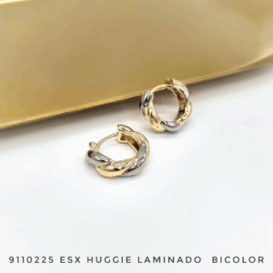 9110225 ESX Arete Huggie Oro Laminado Bitono