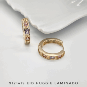 9121419 EID Arete Huggie Oro Laminado